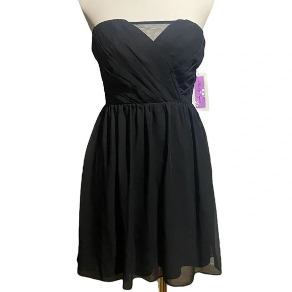Hailey Logan | Dresses | Nwt Adrianna Papell Hailey Logan Mini Dress 3 4 Black  Tie Cocktail Cutout Mesh | Poshmark